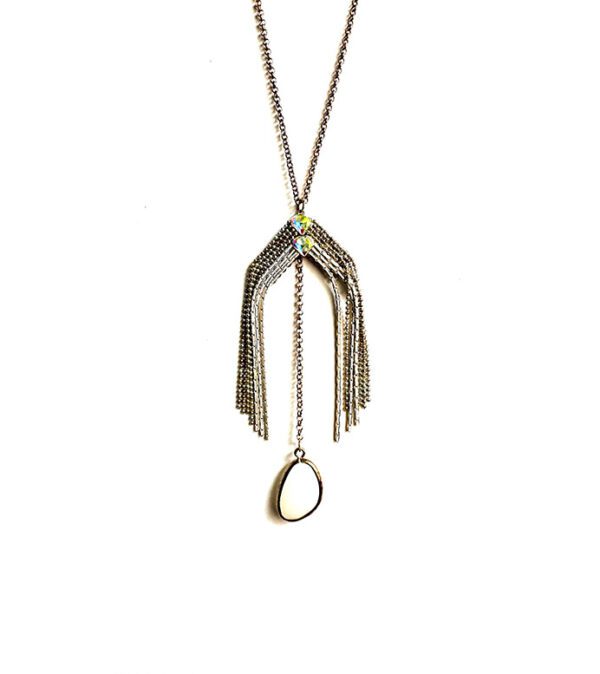 A NK4581(White Opal) with tassels and a pendant.