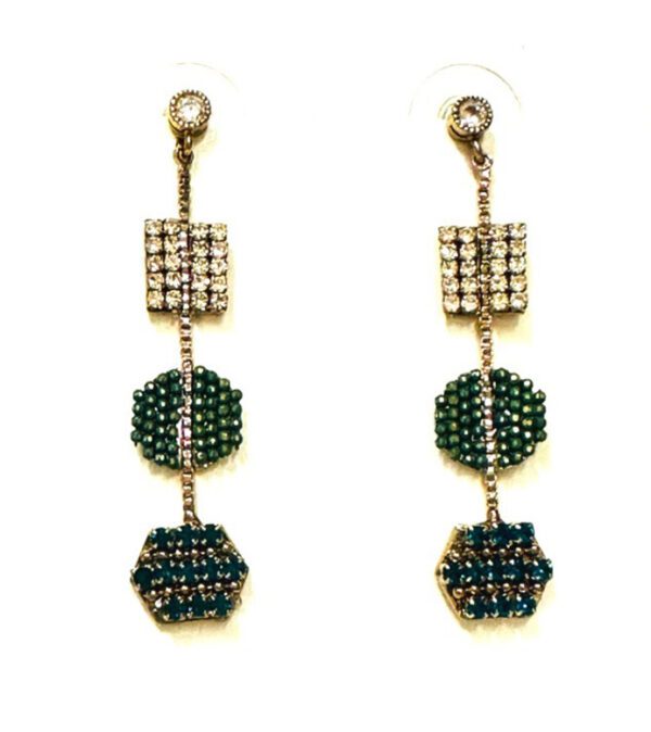 A pair of E1916 with emerald and green stones.