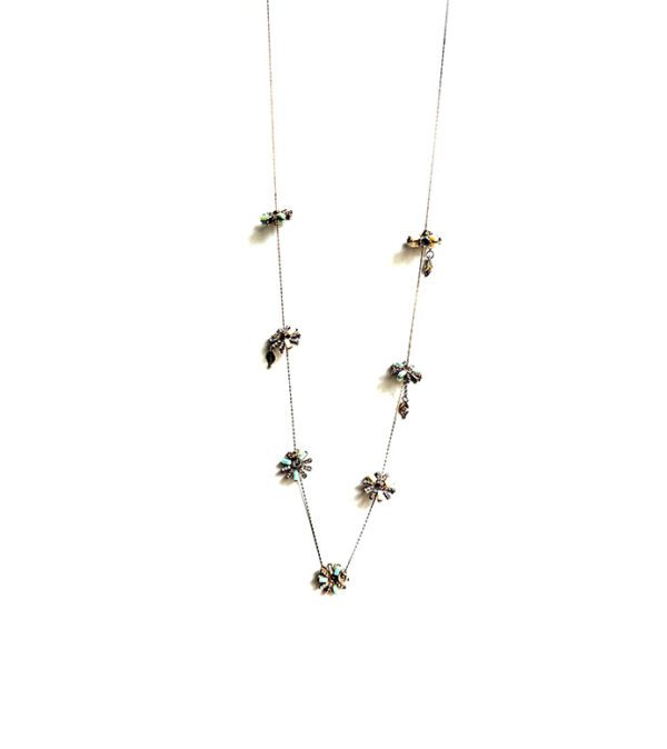 A long NK4570 (Pastel) necklace with a lot of flowers on it.