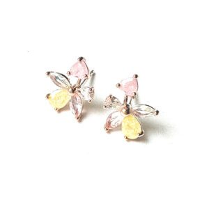 A pair of E0731 with pink, yellow and white stones.