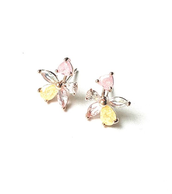 A pair of E0731 with pink, yellow and white stones.