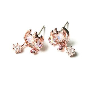 A pair of E0730 stud earrings with stars and moons.