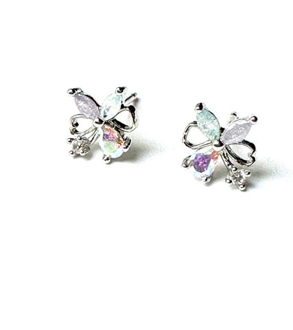 E0700 crystal butterfly stud earrings.