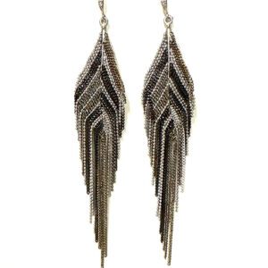 A pair of E192 earrings with fringes.