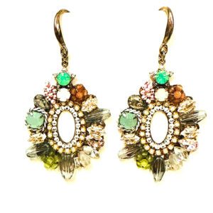 A pair of E24811 (Pastel) earrings with multi colored crystals.