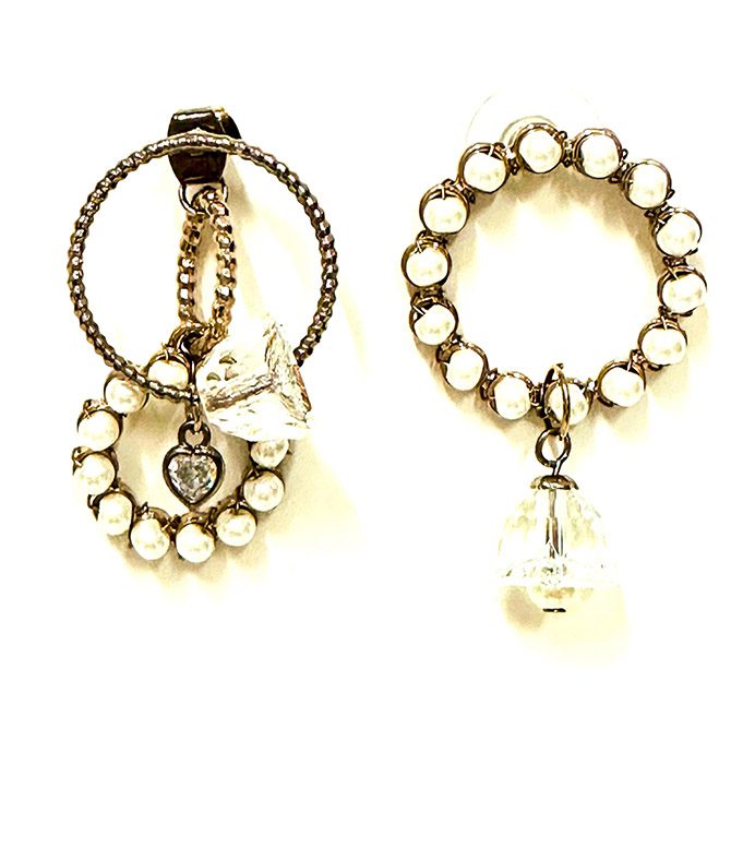 A pair of E24810 with pearls and crystals.