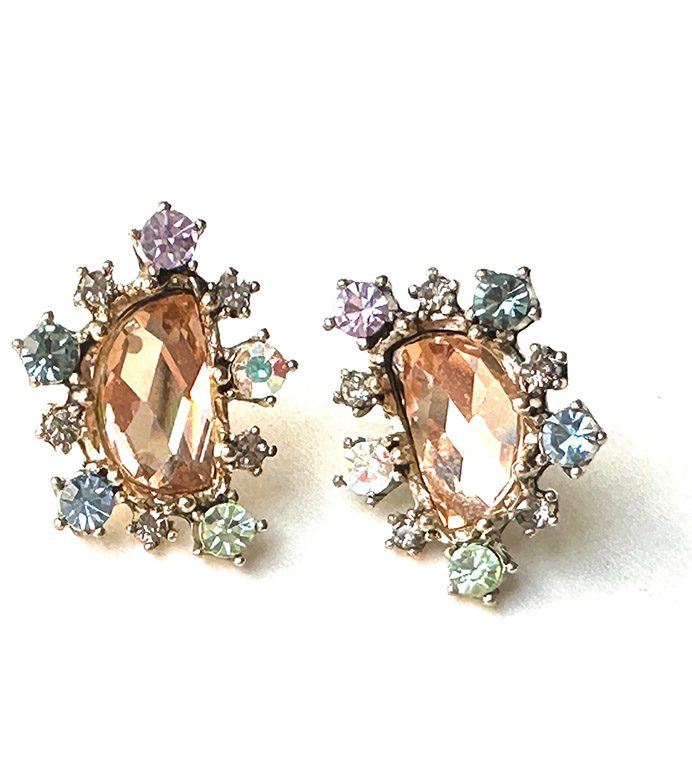 A pair of E9126 with multi colored stones.