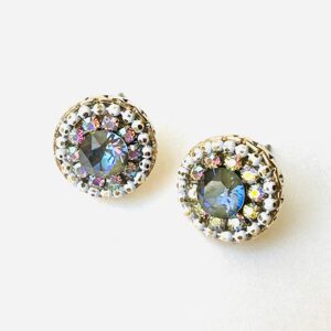 E9124 (Blue) Swarovski crystal stud earrings.