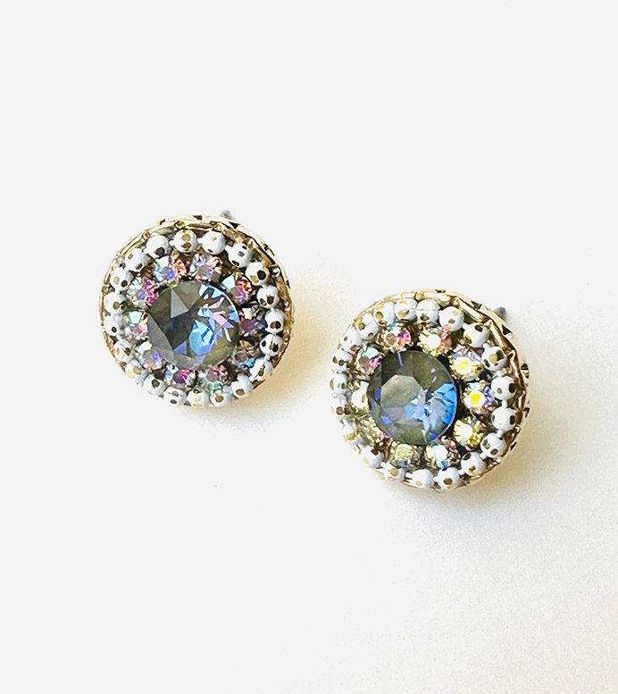 E9124 (Blue) Swarovski crystal stud earrings.