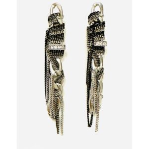 A pair of E8621 earrings with chains.