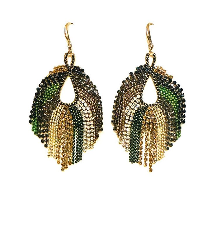 A pair of E2520 beaded earrings.